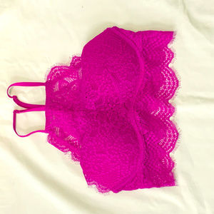 PINK Hot Pink Lace Bralette w/padding